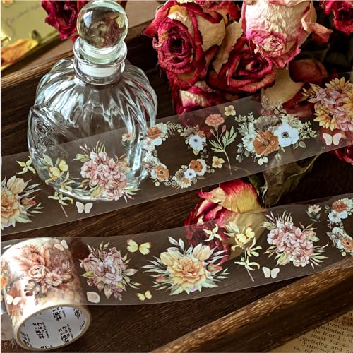Flowers Tape Stickers for Journaling Supplies,Scrapbook Stickers for DIY - color: Sea