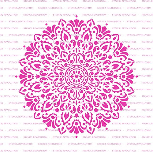 Harmony Mandala Stencil Template - Reusable Stencil for Painting Mandala Designs - 53" Diameter - size: 53" Diameter Half