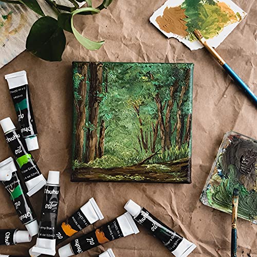 Ohuhu 36 Oil-Based Colors Oil Paint Set, 12ml/0.42oz x 36 Tubes Non-Toxic - style: 36 Colors