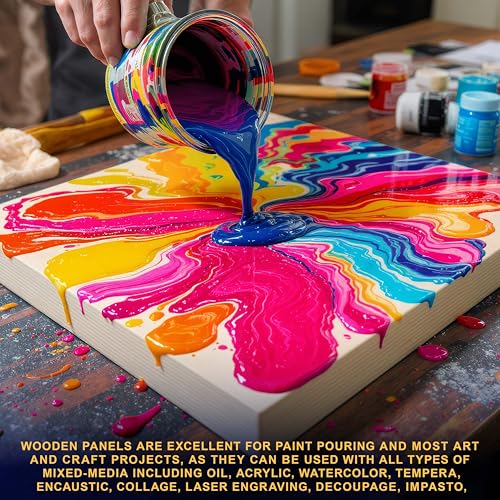 U.S. Art Supply 40" x 40" Unfinished Cradled Wood Panels for Painting, Gallery 1-1/2" Deep (2 Pack) - Artist Depth Wooden Wall Canvases - Mixed-Media Craft, Acrylic, Oil, Encaustic, Paint Pouring