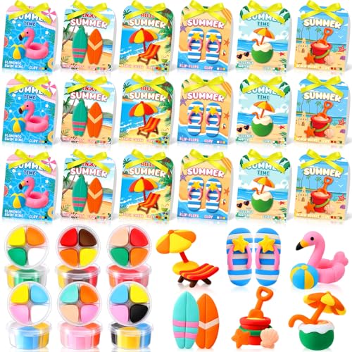 Capoda 30 Sets Summer Air Dry Clay Kits for Kids Back to School Gifts Bulk - style: Summer