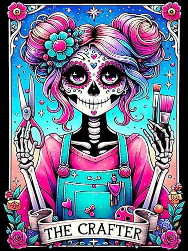 Xoaoes Skull Diamond Art Kits for Adults, Skeleton 5D Diamond Painting Kits - color: CM058