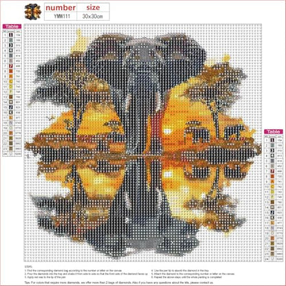 MXJSUA DIY Diamond Painting Kits for Adults, African Elephant Diamond Gem Art Painting for Beginners, Diamond Picture with Full Round Drill Dots Craft Set Gift, 12x12 Inch - color: Animals-17