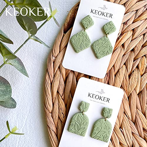Keoker Polymer Clay Texture Sheets, Clay Texture Mat for Making Earrings Jewerly, Polymer Clay Texture Roller (No. 7 Floral) - color: 7