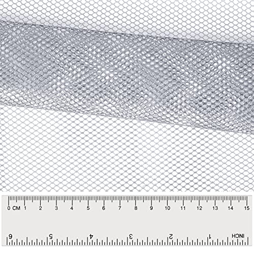 Pllieay 29.5 X 59 Inch Gray Mesh Fabric Slightly Stretchy for Backpack Pocket and Straps, Netting Clothes, Netting Bag Shopping Bag - color: Grey