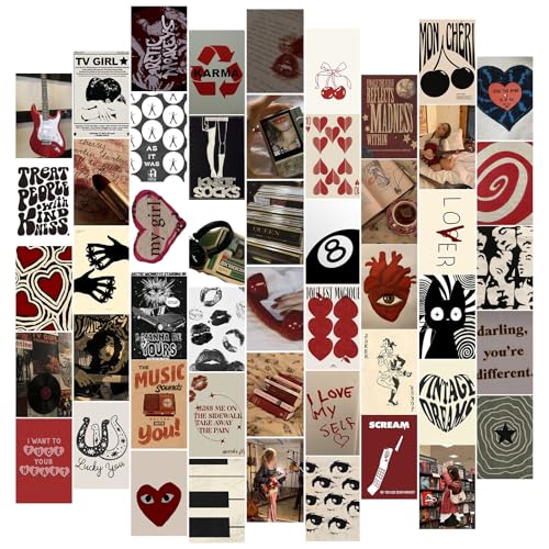 Downtown Girl Room Decor Y2K Posters for Room,Red Downtown Girl Aesthetic Pictures,Y2K Room Decor Aesthetic Coquette Wall Art,Retro Fashion Wall Prints 2000s Coquette Collage Posters for Teen Girls for Bedroom Dorm,Unframed - color: Downtown Girl