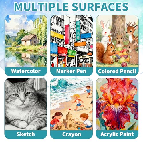 OSIMIG 200 Sheets 9x12” Watercolor Paper Bulk, 110lb/230gsm Cold Press White Thick Water Color Paper Pad, Drawing Painting Paper Bulk, Art Supplies for Kids & Adults