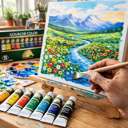 MyArtscape Gouache Paint Set - 12 x 12ml Artist Gouache Paints
