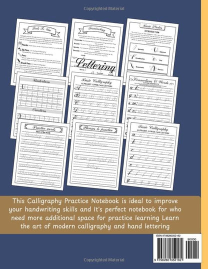 Simple calligraphy Workbook for beginners: A Step-by-Step Practice Simple Guide to Hand Lettering and Modern Calligraphy for Adults and Kids , ... letters, words with Techniques, Tips.
