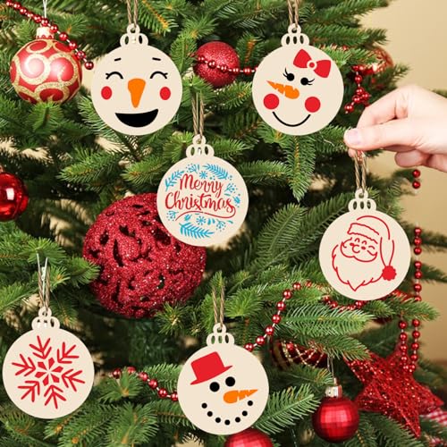 Augshy 56 Pack Christmas Snowman Face Stencils, Reusable 3 Inch | Plastic Paint Stencils, for Christmas Crafts Scrapbooking Wall Floor Decor, DIY Rock Painting Art Projects, Small Templates - style: Snowman