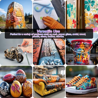 HOMY ARTY Airbrush Paint - 64 Colors with 8 Thinner - color: 64 Colors with 8 Thinner