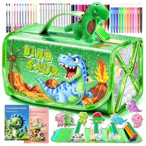 DreamyCandy 72 Pcs Washable Markers Set for Kids 4-8, Dinosaur Art Set Gift - color: Green Dinosaur