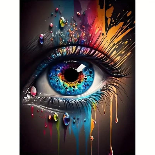 SHICERNHJ Eye Diamond Painting Kits for Adults DIY 5D Diamond Art Paint with Round Diamonds Dots Kits for Adults Full Drill Painting Kit Gem Art and Crafts for Home Wall Decor 12x16Inch - color: Eye