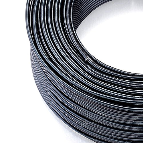 Fashewelry 656 Feet 18 Gauge Aluminum Wire Black Bendable Metal Craft Wire for Beading Jewelry Craft Making - color: Round-18 Guage-Black