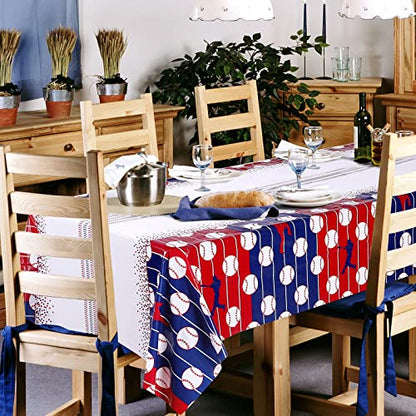 durony 2 Pieces Baseball Tablecloth Plastic Baseball Table Cover Baseballs Theme Party Supplies Waterproof Rectangle Tablecloth for Baseballs Theme Birthday Sport Party Decorations - style: Baseball