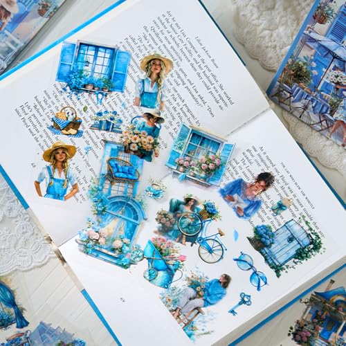 Uideyvi Flower Theme Sticker Scrapbooking Supplies for Junk Journal, 20 Sheets PET Stickers(TZ-001-005) - color: Flower theme