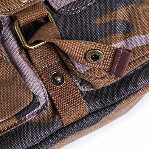 GOOTIUM Canvas Messenger Bag - Vintage Crossbody Shoulder Bag Military Satchel - color: Camo