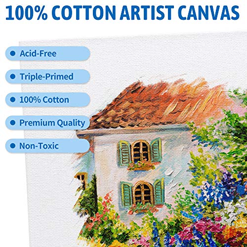 Canvas Boards for Painting 8x10 Inch, Super Value 24 Pack Paint Canvases, White Blank Canvas Panels, 100% Cotton Primed, Painting Art Supplies - size: 8"×10"