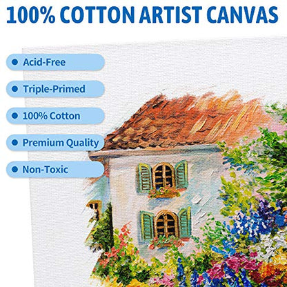 Canvas Boards for Painting 8x10 Inch, Super Value 24 Pack Paint Canvases, White Blank Canvas Panels, 100% Cotton Primed, Painting Art Supplies - size: 8"×10"