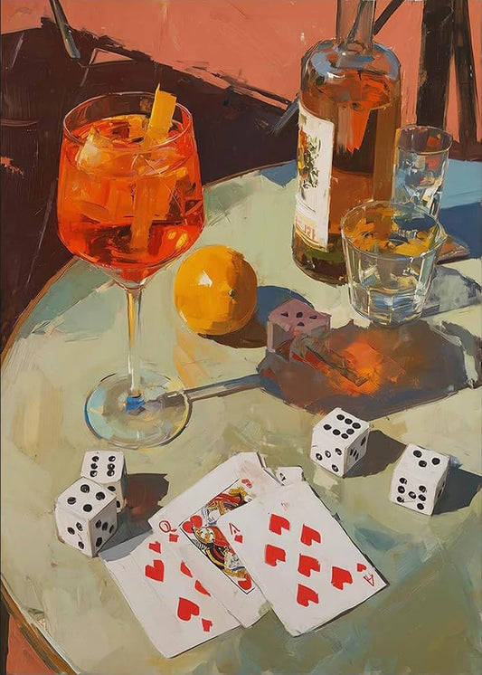 GEWOUVIN Vintage Poker Diamond Art Kits for Adults, Diamond Painting Kit Adults for Beginners, Round 5D DIY Dimond Art,Full Drill Painting Kit Art and Crafts for Adults Home Wall Decor【11.8x15.7inch】 - color: JW-099