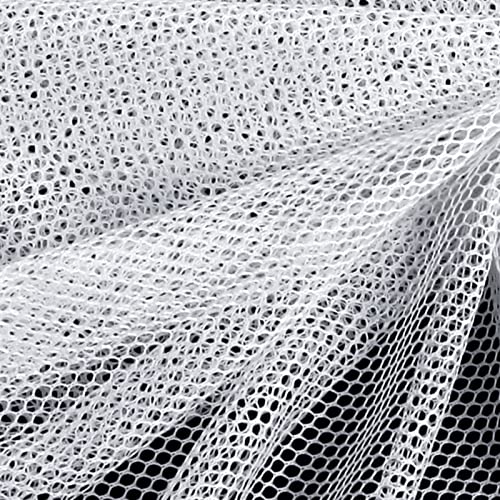Pllieay 29.5 X 59 Inch White Mesh Fabric Slightly Stretchy | for Backpack Pocket and Straps, Netting Clothes, Netting Bag Shopping Bag - color: White