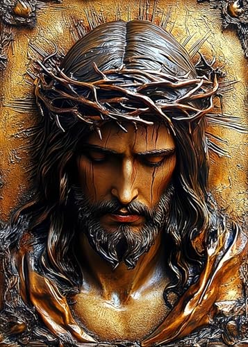 LKHMVCA Jesus Pray Diamond Art Kits for Adults, 5D Diamond Painting Kits for Adults Beginners, DIY Full Round Drill Diamond Dot Painting Gem Art Kits for Adult, Home Wall Decor 11.8x15.7 Inch - color: NZ65