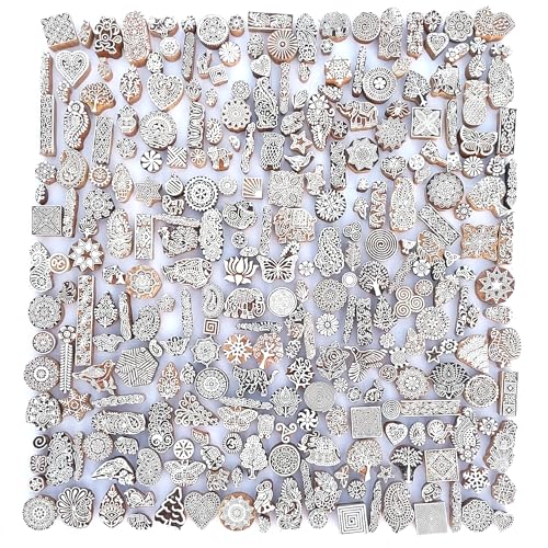 Royal Kraft Assorted Wooden Printing Blocks – Bulk Pack of 10 Blocks - color: Bulk02_10, size: 10 Pcs