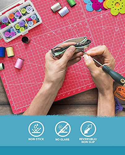 G+ Self-Healing Modeler's Cutting Mat A4 9 x 12"; Professional Small Cutting Board for Kids Modeling, Scrapbooking, Gundam Building, Rotary Cutting - A Great Hobbyist Cutting mat - color: Rose Red, size: 12"L x 8.5"W