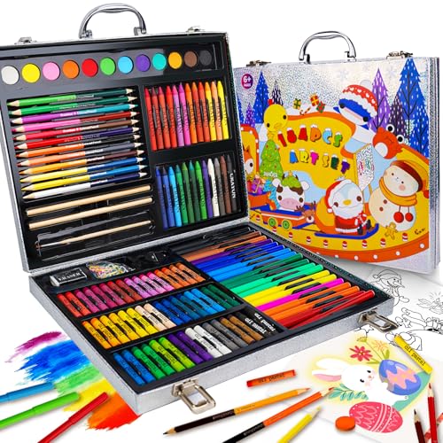 Cokiki Drawing Set for Kids 6-12, 184 Piece Joy Train Drawing Kit - color: Joy Train