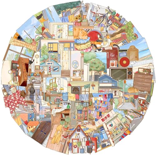 50Pcs Vintage Stickers,Waterproof Transparent PET Aesthetic Decorative Sticker Scrapbooking Supplies for Adult Card Making Letters Planner Journaling Junk Journal DIY Water Bottles Art Craft.Scene - color: Scene