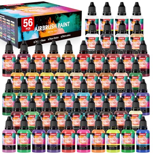 ESRICH Airbrush Paint Set, 52 Colors x 1 oz with 2 Thinner - color: 52 color