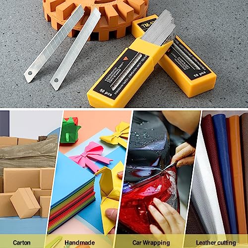9mm Utility Knife Replacement Blades, Snap Off Blades for 9MM Universal Art Knife,Stainless Steel Blades Use in Office, Home, Arts, Crafts - 100PCS