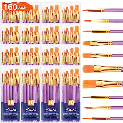 ESRICH 160PCS Paint Brushes, Paint Brush for Acrylic Painting - color: Purple, size: 160