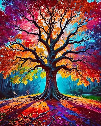 Tree of Life Paint by Numbers Kit for Adults Without Frame 16x20 IN | Tree Paint by Numbers for Adults Beginner, DIY Acrylic Painting, Stress Relief Craft Kits, Home Wall Decor Gift - color: YOPNF06