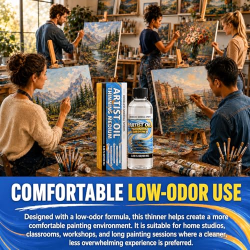 Odorless Mineral Spirits, 100ml Refined Paint Thinner, Professional Art Solvent, Ideal for Cleaning Oil Paints, Brushes, Palettes, Art Studio and DIY Craft Projects