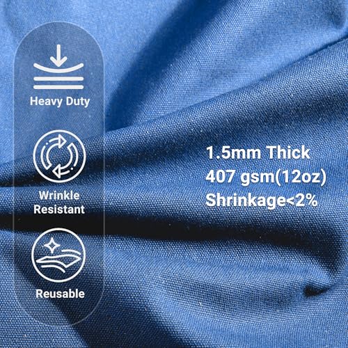 12oz Heavy Duty Cotton Canvas Fabric, Thickend Cotton Duck Cloth, 2 Yard - color: Blue, size: 2 Yards Pre-cut