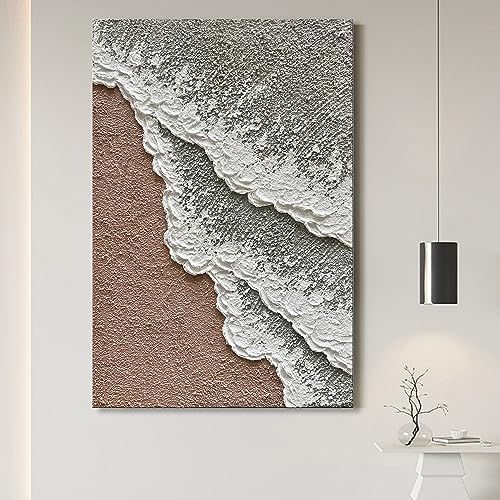 Limiyer Art 36x24 inch Hand painted Beach wave Landscape Oil painting Modern Abstract Texture Canvas Painter living wall Decorative art - color: YI035