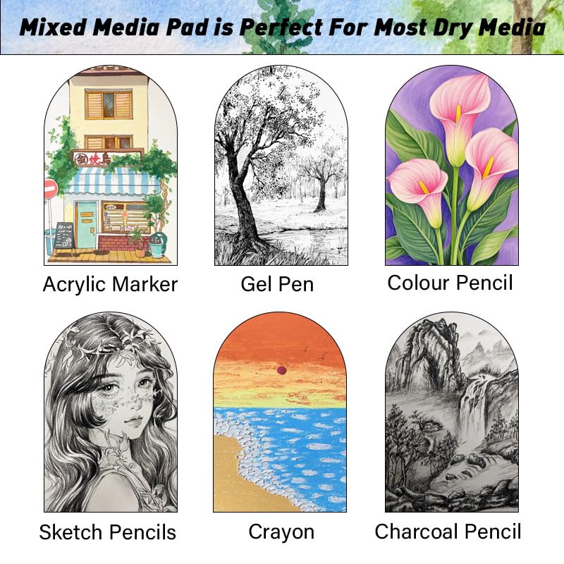 5.8" x 8.3" Mixed Media Sketch Book,Spiral Bound Hardcover Sketchbook,60 Sheets 92lb/150gsm Neutral White Acid Free Paper,Art Journal Sketchbook for Drawing Writing Sketching Illustration,Turmeric - color: Neutral White-Turmeric