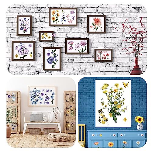 BBTO 12 Sheets Rub on Transfers for Crafts Wood Furniture DIY, 5.5" x 5.7" - style: Fresh Flowers