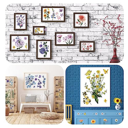 BBTO 12 Sheets Rub on Transfers for Crafts Wood Furniture DIY, 5.5" x 5.7" - style: Fresh Flowers