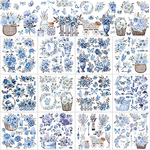 BBTO 12 Sheets Rub on Transfers for Crafts Wood Furniture DIY, 5.5" x 5.7" - style: Vivid Flower