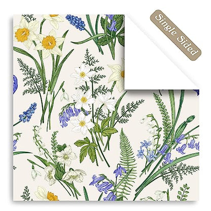 Scrapbook Paper, 24 Sheets 6"×6" 160gsm Single-Sided Patterned Cardstock - color: 24 sheets-flowers