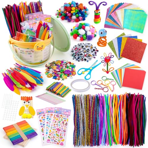 Sundaymot Kids Arts and Crafts Set 2000+ Piece DIY Craft Supplies Kit | with Assorted school supplies Accessories for Boys & Girls Ages 6-12, School Classroom Projects, Gifts for Boys and Girls