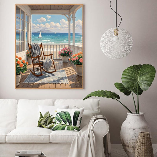 AECIY Landscape Paint by Numbers Kit for Adults Beginners Beach Adults Paint by Numbers on Canvas Acrylic Painting by Number Kits for Adult Art Decor for Home Wall Gift 16x20 Inch - color: P0003