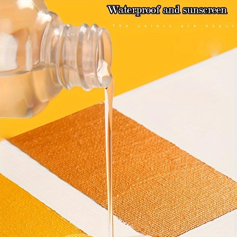 DGAGA Metallic Acrylic Paint - Gold, Silver, 1.69 oz - Metallic Paint for Crafts, Glass, Rocks, Wood, Canvas, Fabric, Ceramic - color: Metallic Gold + Silver Paint