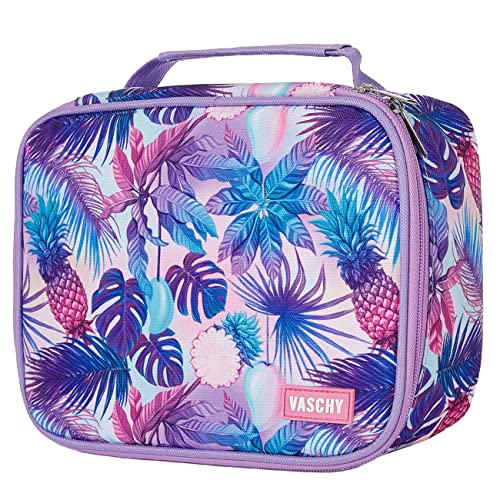 VASCHY Large Pencil Case Bag, Art Supply Marker Organizer Big Pen Pouch with Detachable Layers Slots Multiple Zipper Pockets for Kids Adults School Office Purple - color: Purple Pineapple