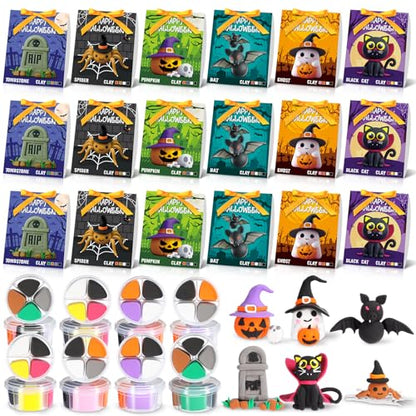 Capoda 30 Sets Halloween DIY Clay Kit Air Dry Modeling Animal Set - style: Halloween