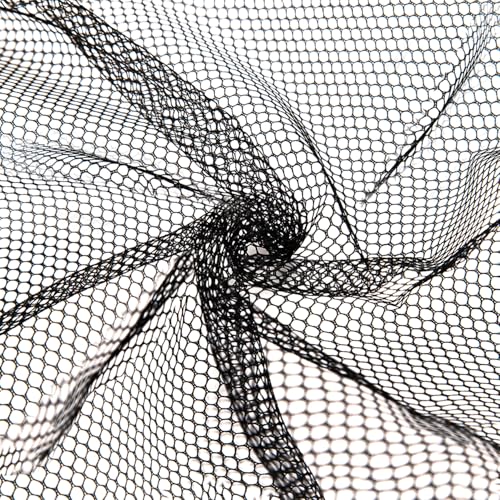 59" x 72"(2 Yards) Black Mesh Fabric | Slightly Stretchy for Sewing Projects, Backpack Pocket and Straps, Netting Clothes and Shopping Bag - color: Black
