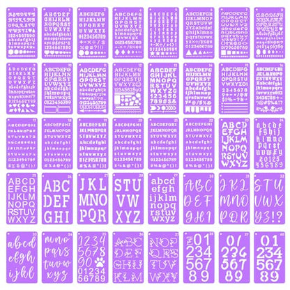 UCEC 40 PCS Letter Stencils for Painting, 6 Sizes 0.3-1.45 Inch for Crafts | 6+ Sizes 0.3/0.35/0.55/0.65/0.85/1.45 Inch Number & Alphabet Stencils for Crafts, Bullet Journal Stencil & Stencil for Art - size: 4*7 inch/40 pcs