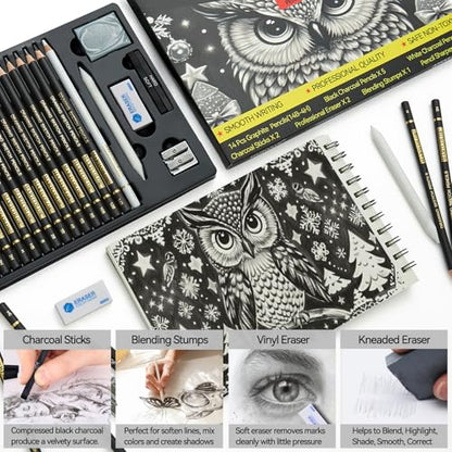 MARTCOLOR 26 Pcs Drawing Sketching Pencil Set, Graphite Pencils (14B-4H)